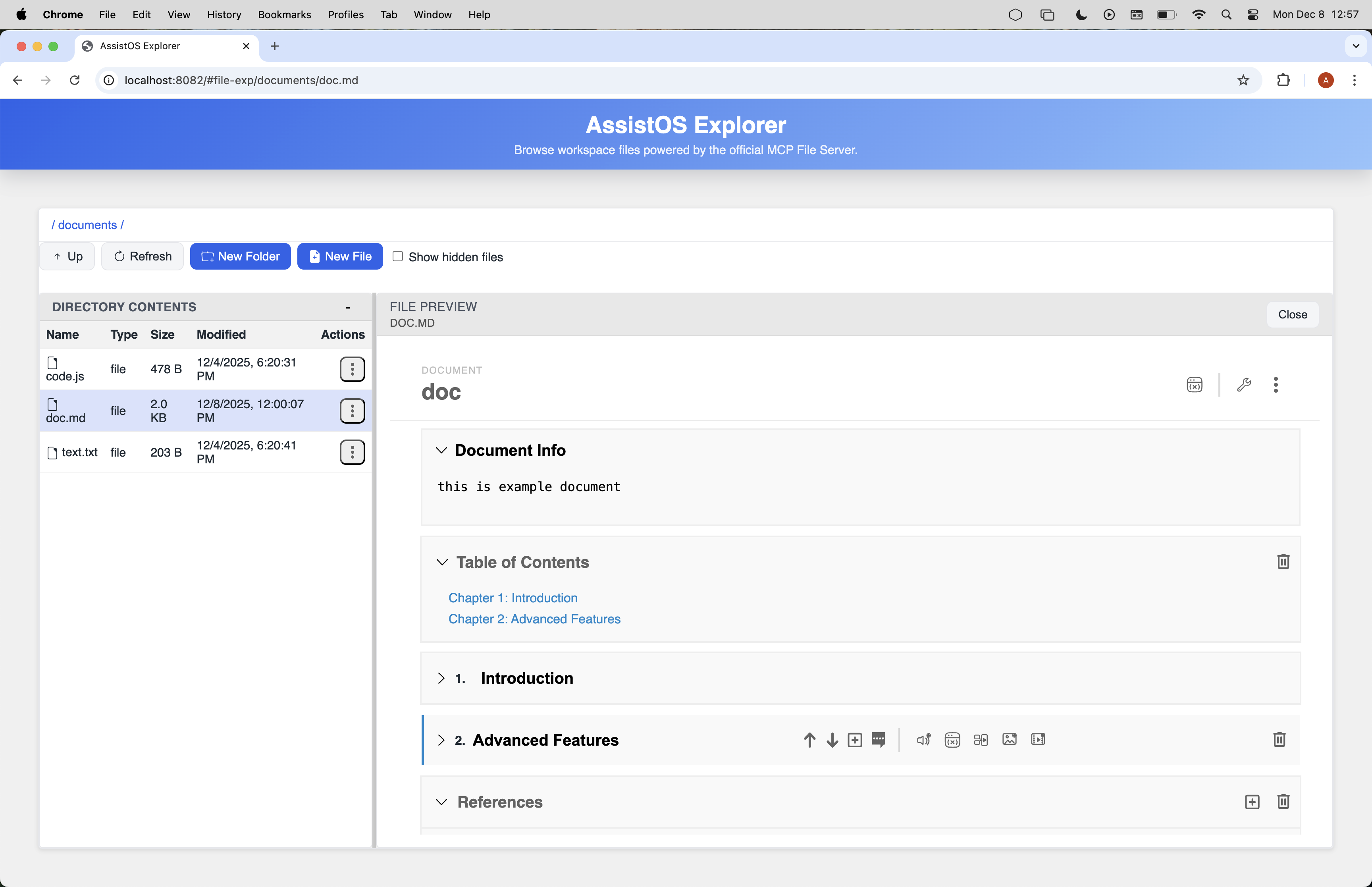 Document edit layout