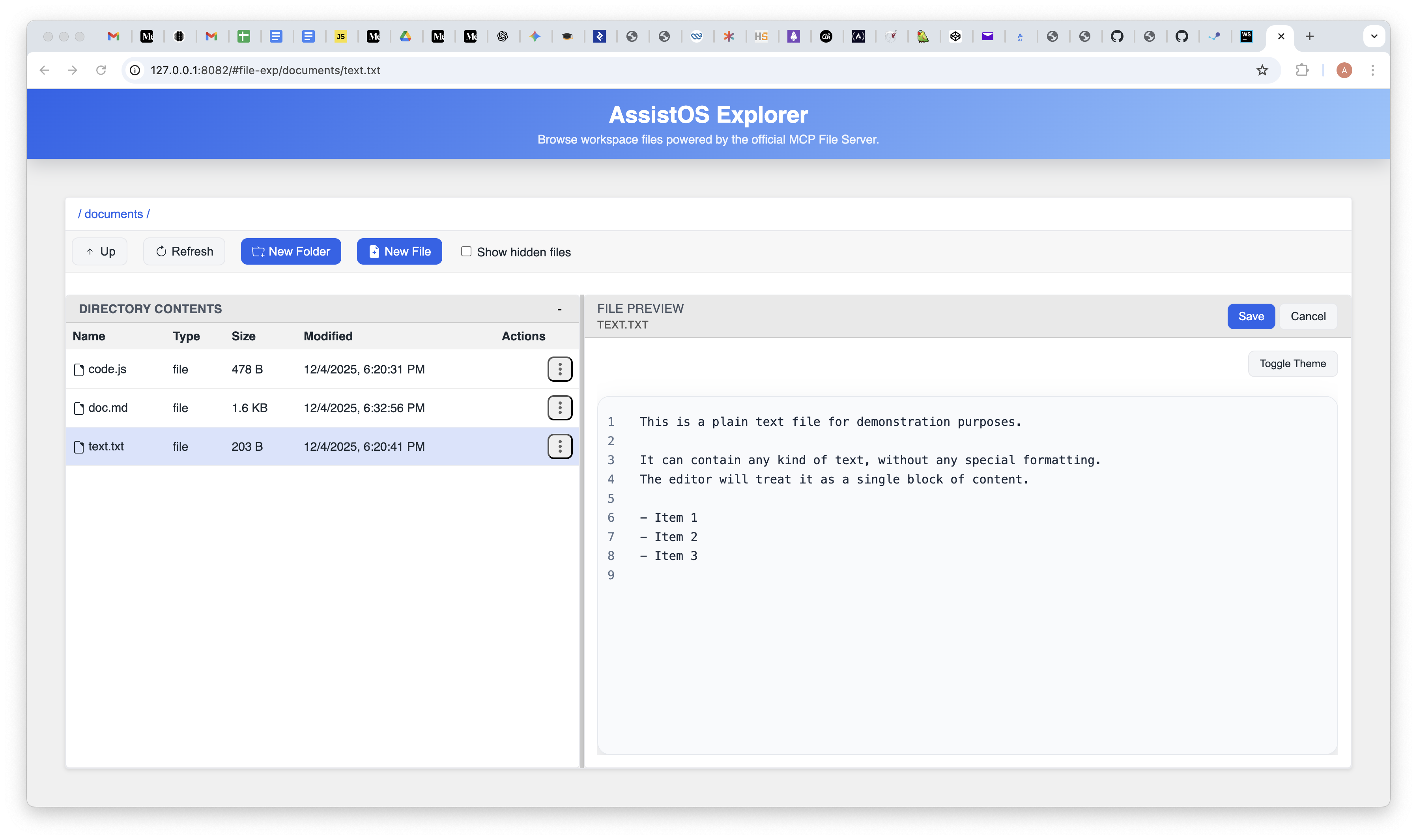 Text file in general editor