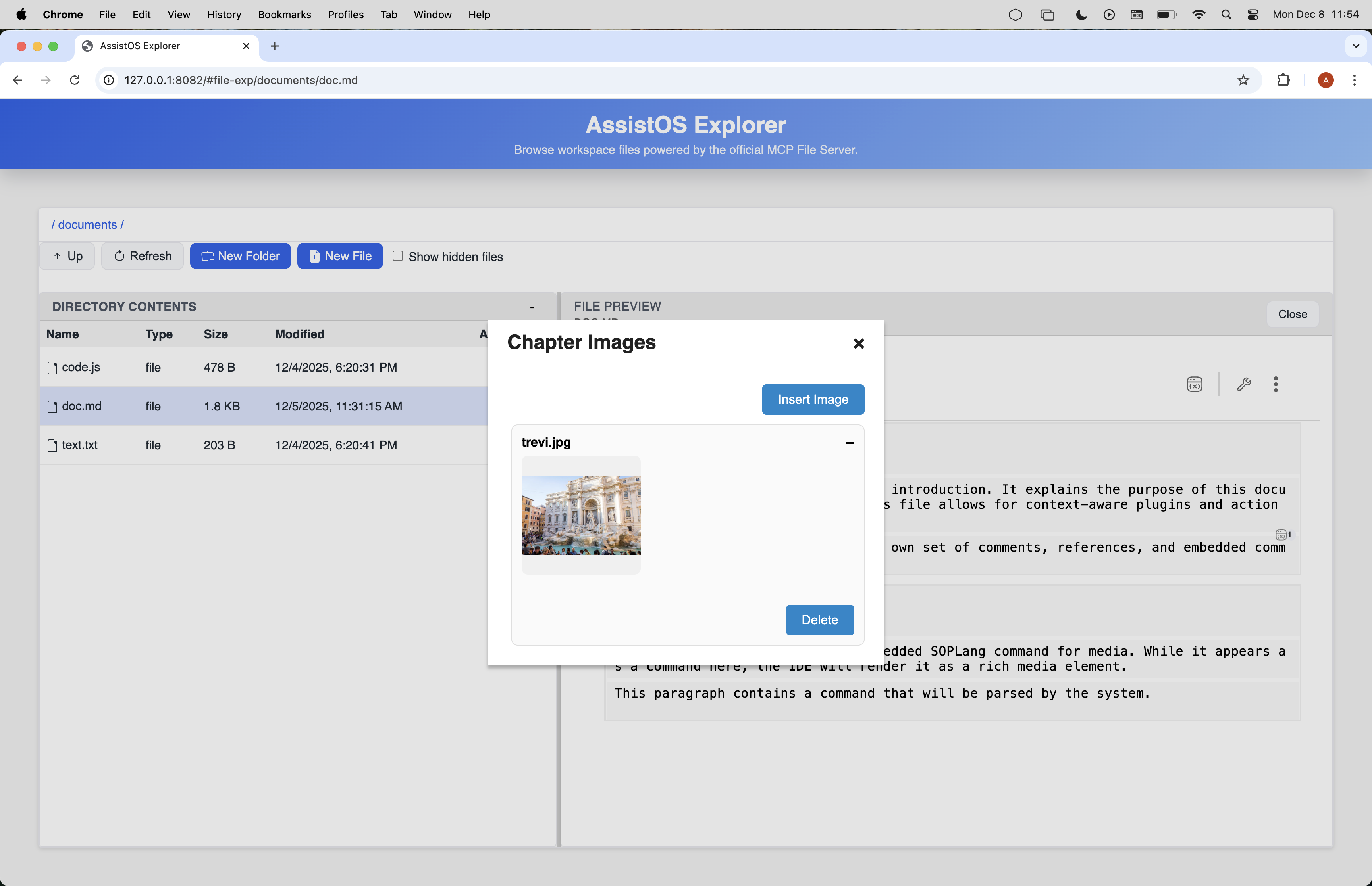 Plugin modal selection