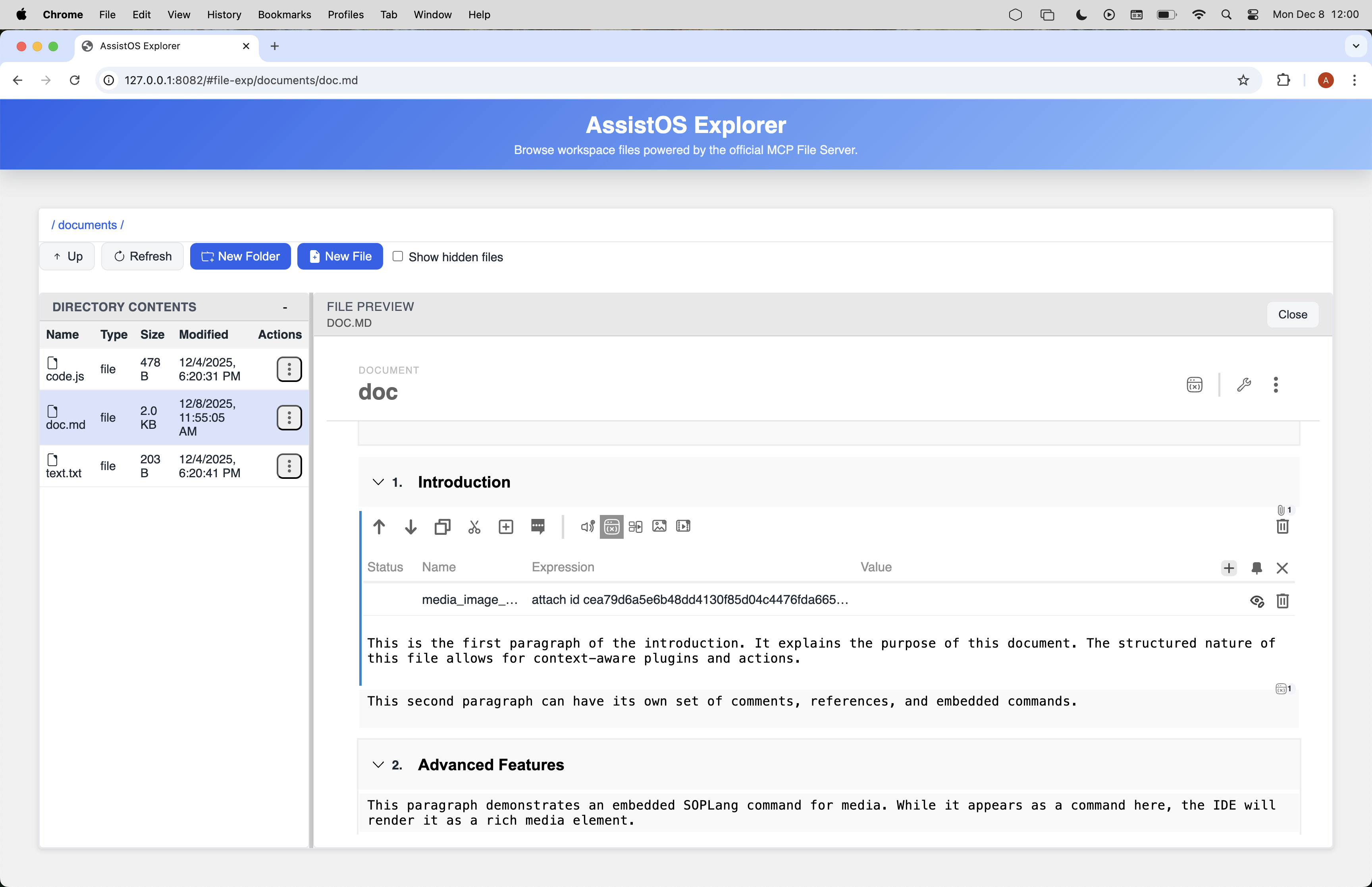Embedded plugin rendered inline