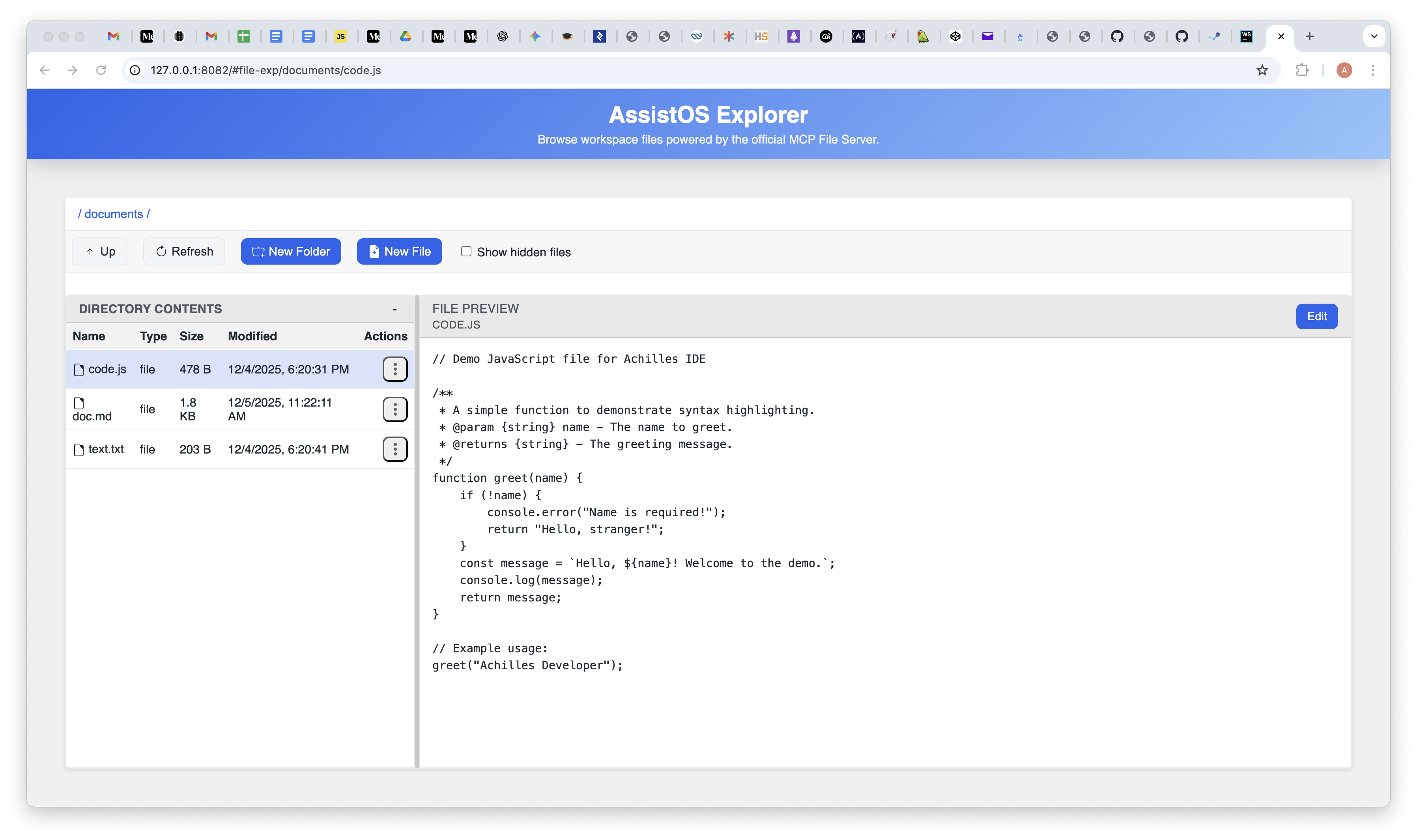 Code preview